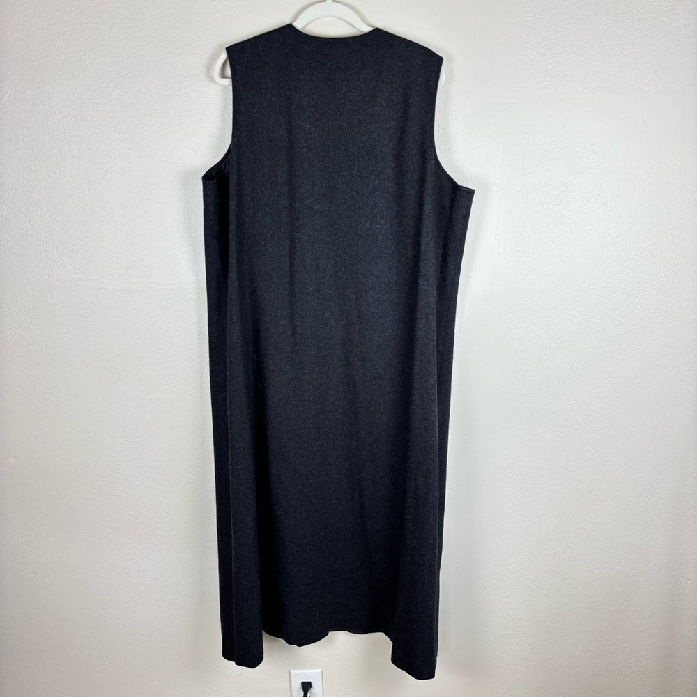 Orvis Dress Women’s Sz 20 Gray Sleeveless Wool Maxi Button Front Modest NWT - Picture 2 of 5